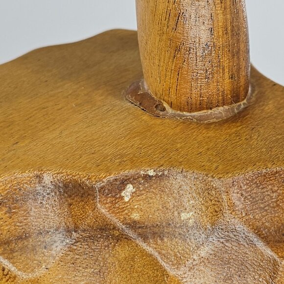 Vintage Genuine Monkey Pod Mushroom Wood Carved Toothpick Holder Philippines - Picture 6 of 9